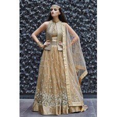 16003 GOLDEN ZOYA CRYSTAL WEDDING WEAR LEHENGA (five piece suit)